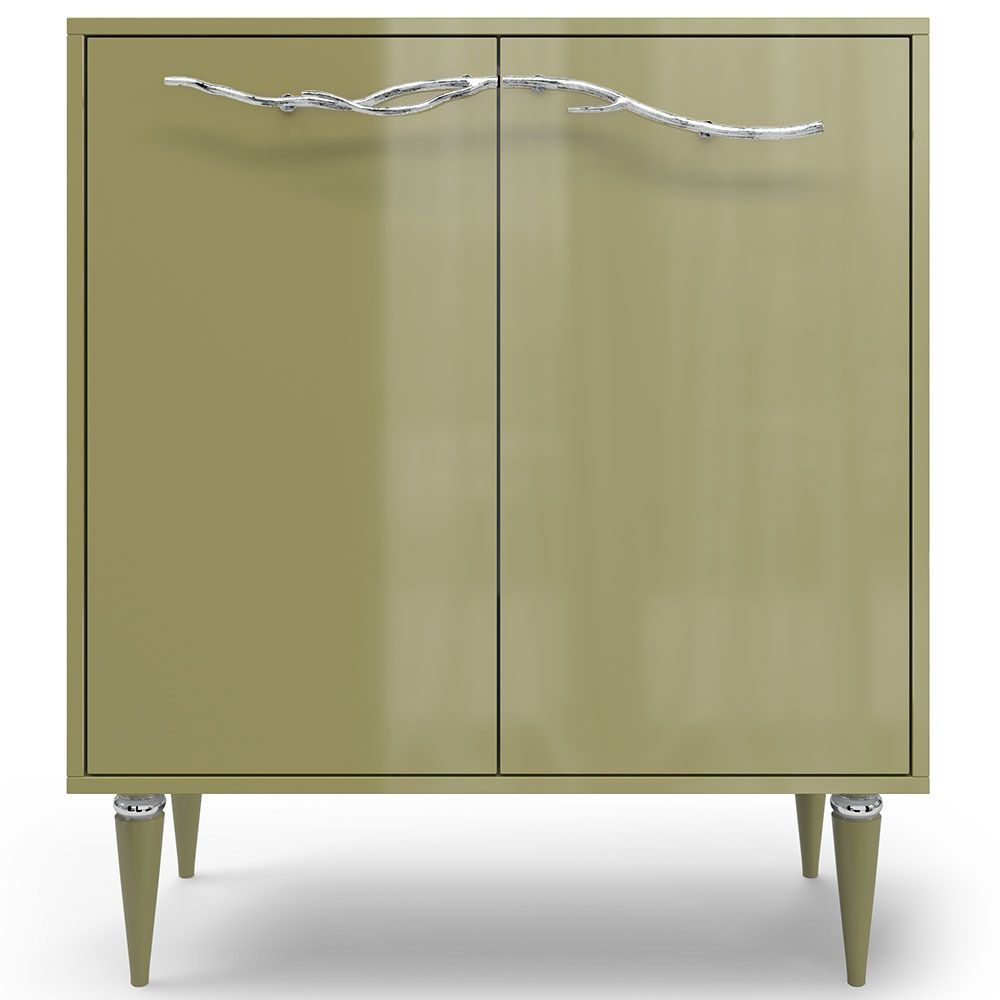 Комод Арт Колор Классик Сильвер с 2 полками Зеленая олива