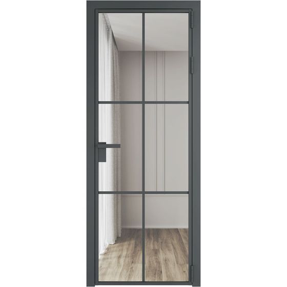 Алюминиевая дверь 3AG серая ночь остеклённая