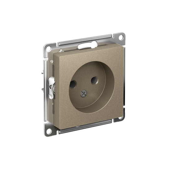 Розетка 1-м СП AtlasDesign 16А IP20 без заземл. без защ. шторок механизм шампань SE ATN000541