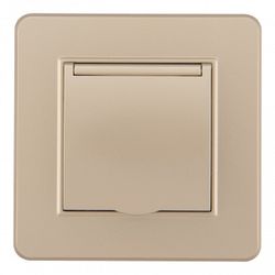 Розетка с заземлением и шторкой, с крышкой Arte Milano SET16-1 SET16-1-41-1 shampan