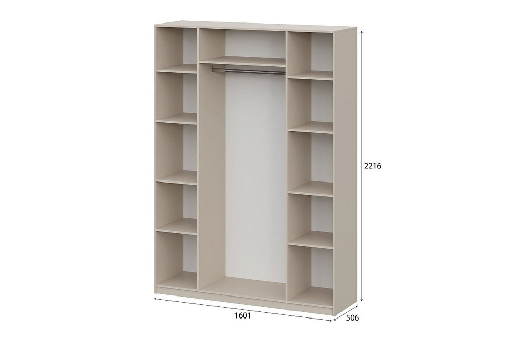 Шкаф для одежды Меланж, ЛДСП, четырехдверный, с полками