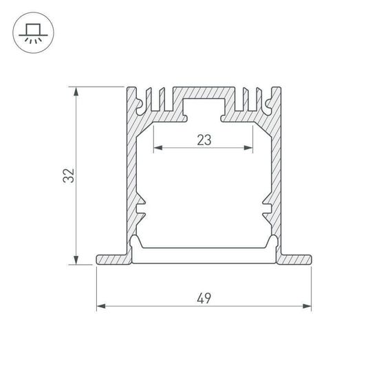 Профиль Arlight SL-LINIA49-F-2000 ANOD 019313