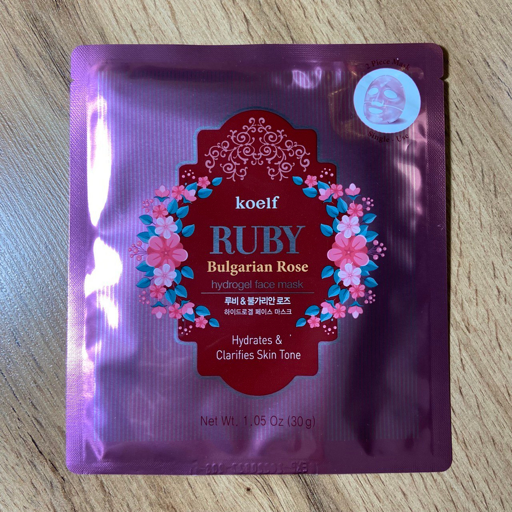 Маска для лица Koelf Ruby Bulgarian Rose Mask гидрогелевая с экстрактом болгарской розы 30 г