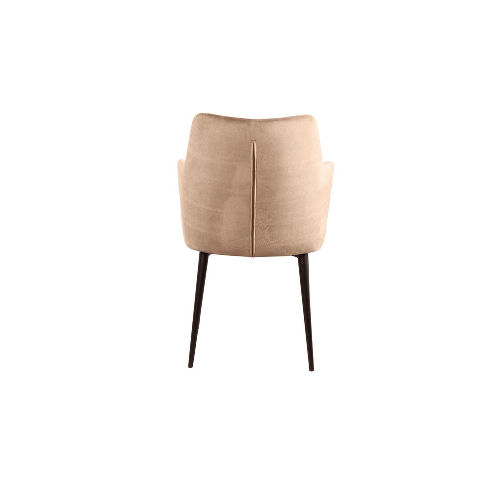 Стул с подлокотниками Hunt, бархат бежевый 5 / чёрный конус