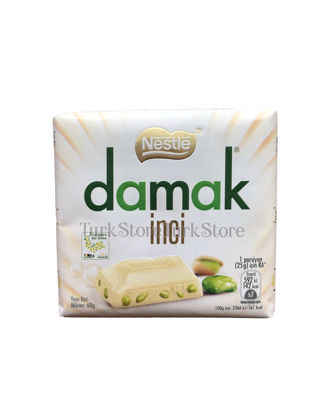 Белый шоколад Nestle Damak с фисташкой 60 гр – купить в интернет-магазине,  цена, заказ online