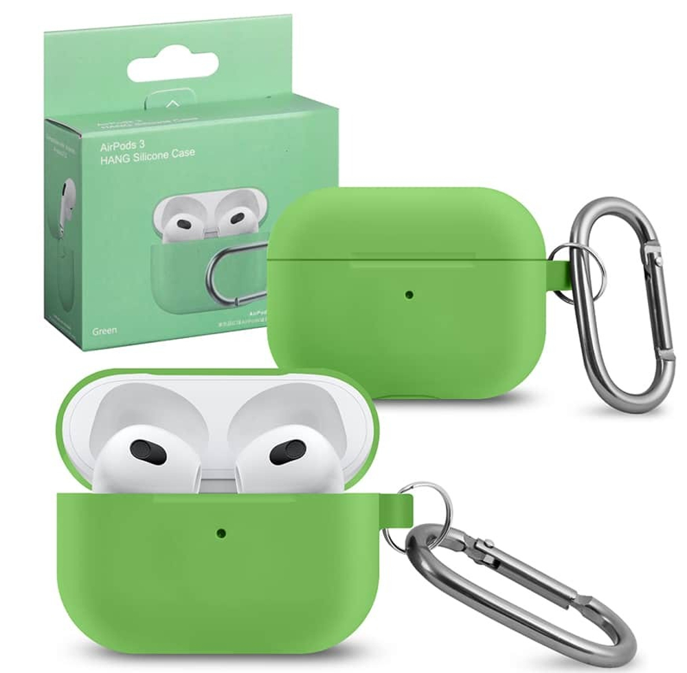 Чехол для APods 3 Hang Silicone (Green) с карабином