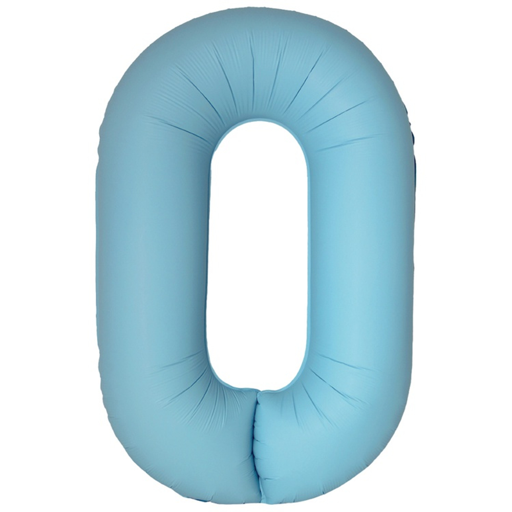 Шар фольгированный Цифра 0 101 см (Голубой)