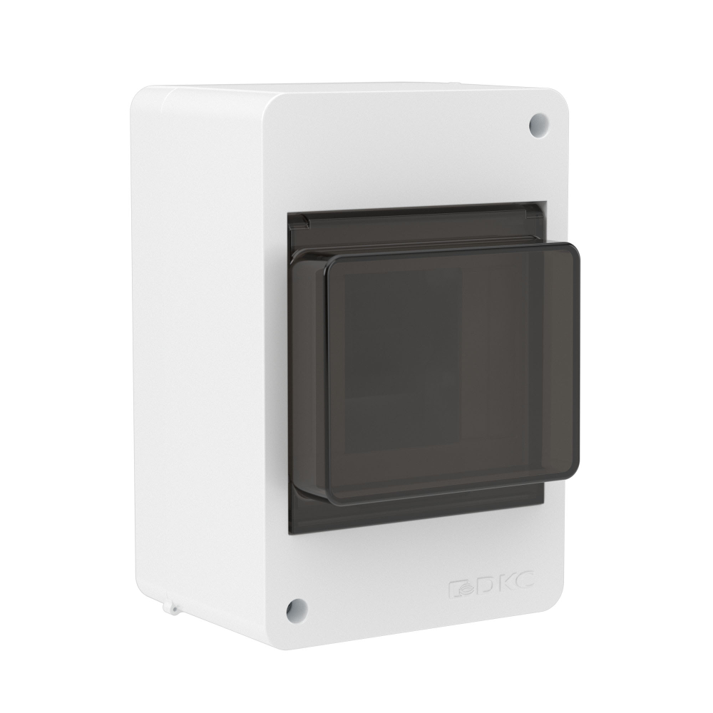 Щиток 4 мод настенный FRAME, белый, с тонированной дверцей