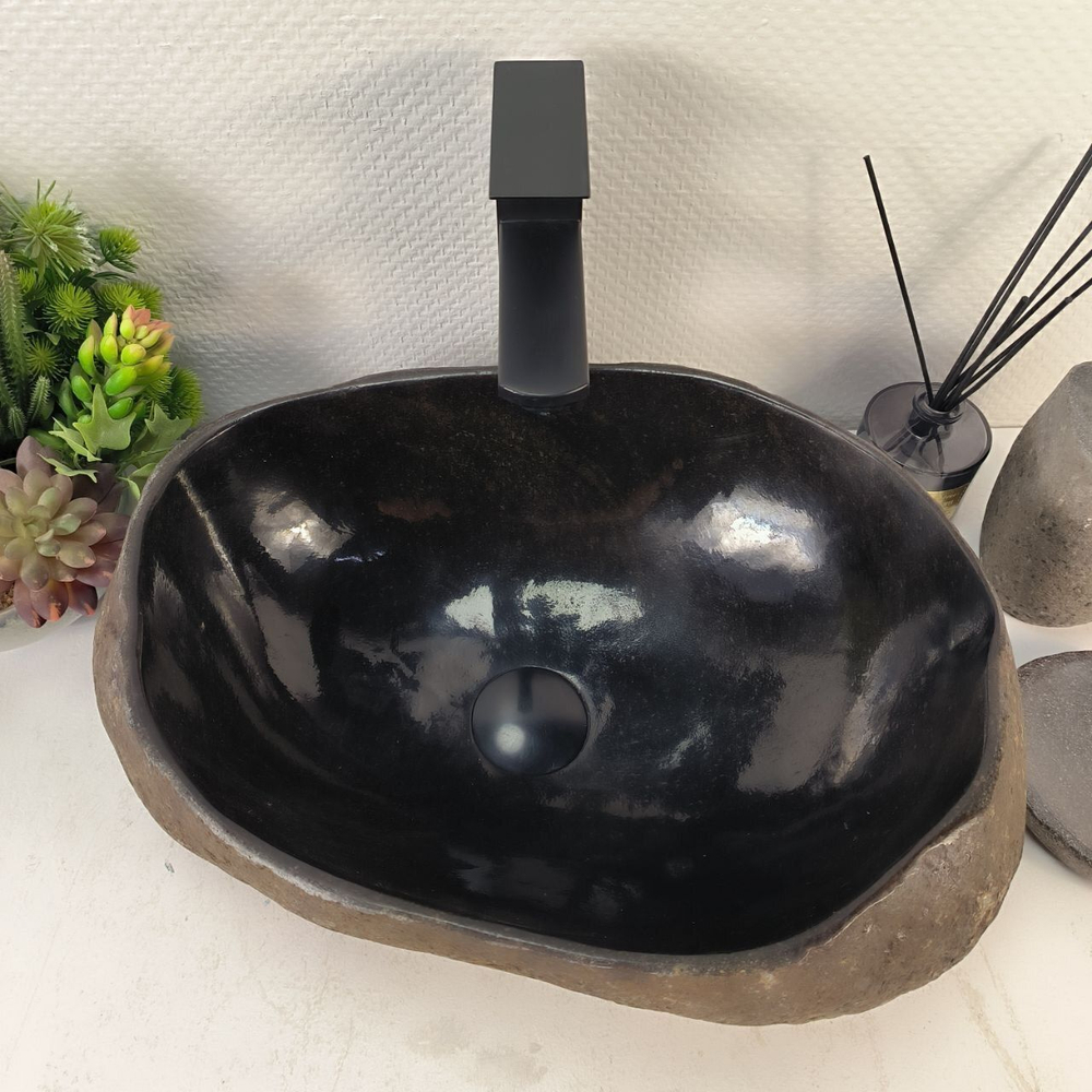 Каменная раковина из речного камня RS-05287 (45*34*15) 0861 из натурального камня