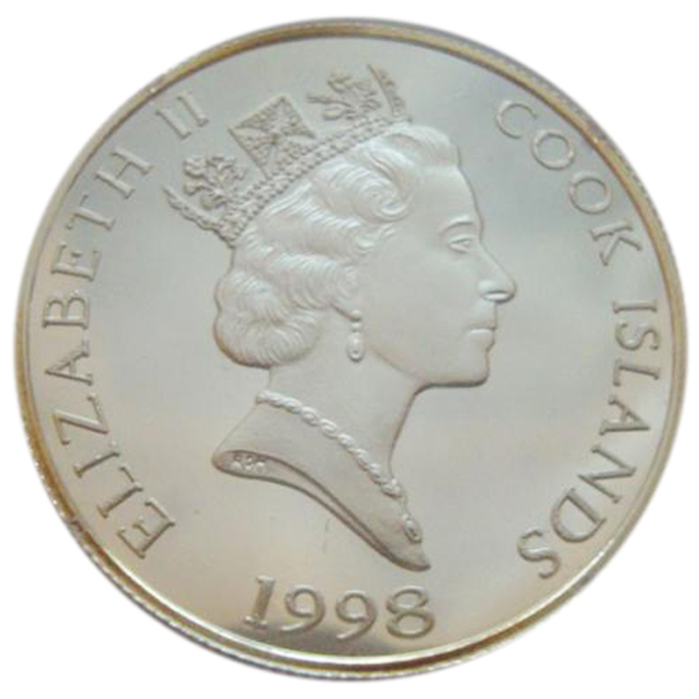 1 доллар. Чемпионат мира по футболу Франция 1998. О-ва Кука. 1998 г. Серебро