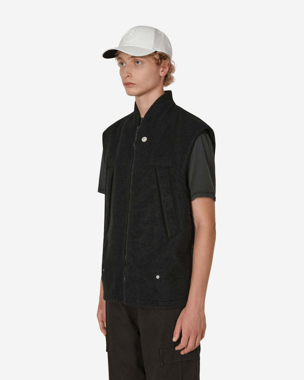 Stone Island Shadow Project Шерстяной Жилет Черный