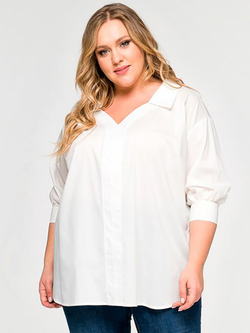 Белая блузка большой размер женская