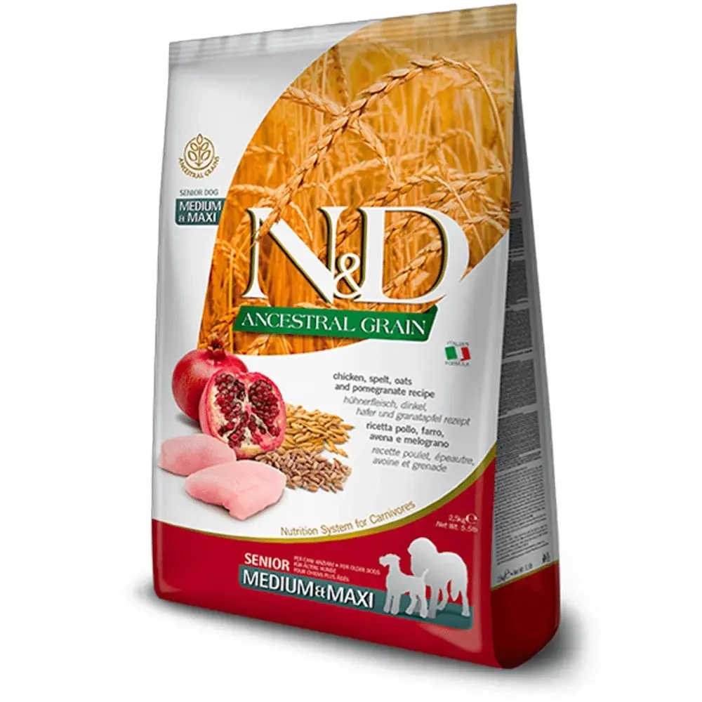 Сухой корм N&D Chicken & Pomegranate Senior Medium & Maxi для взрослых средних и крупных собак