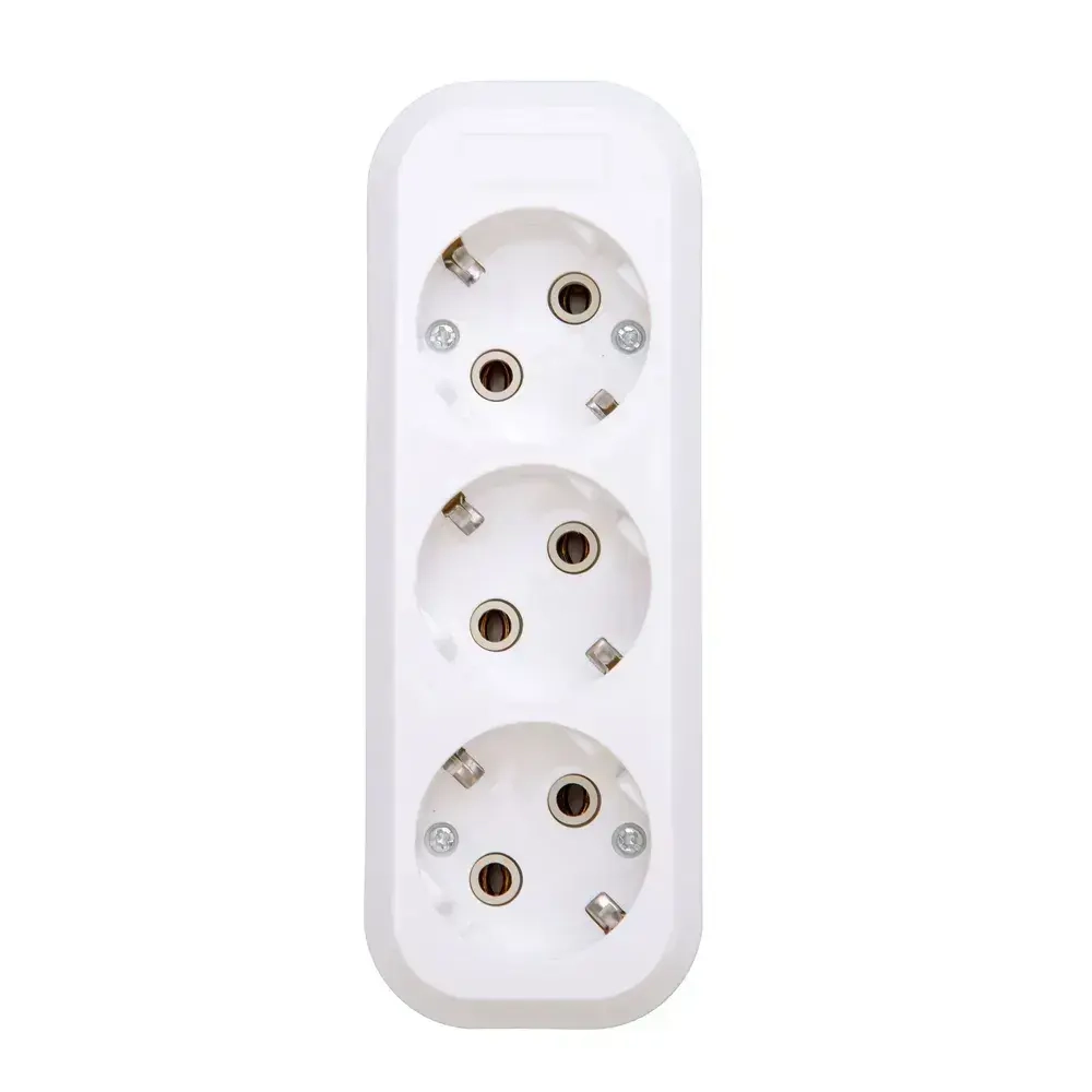 Колодка для удлинителя на 3 розетки, с заземлением 220В 16А