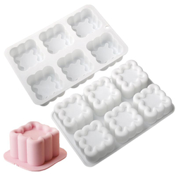 Силиконовая форма для муссовых десертов «Квадратные тортики 6 в 1»
