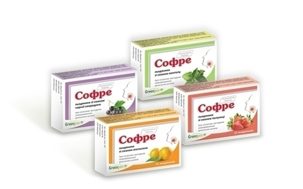 Леденцы от кашля Софре Oxford вкус Мята Soufre 2,5 гр x 12 шт