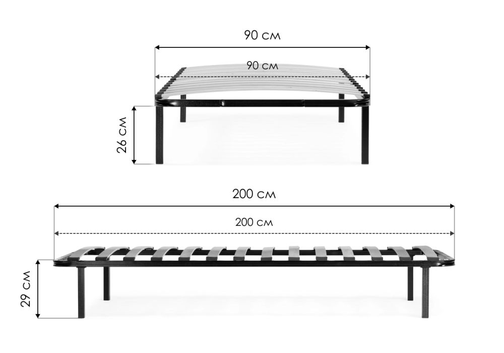 Ортопедическое основание 90х200 с ножками