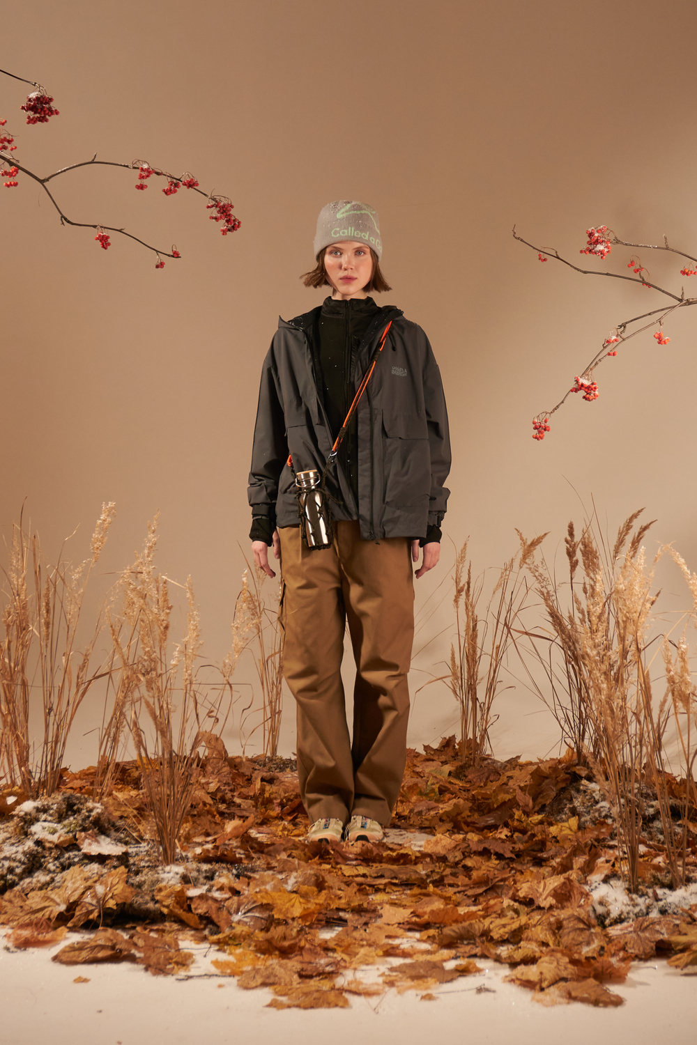 Шапка Called a Garment Pathway Logo Beanie "Grey-Mint"