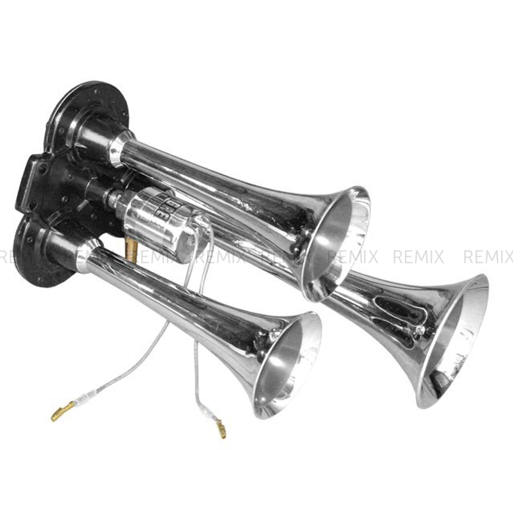Сигнал звуковой (электрический) 12V 3-рожка (105-110 dB/420-500 HZ) 300mm HZ-2003 12V