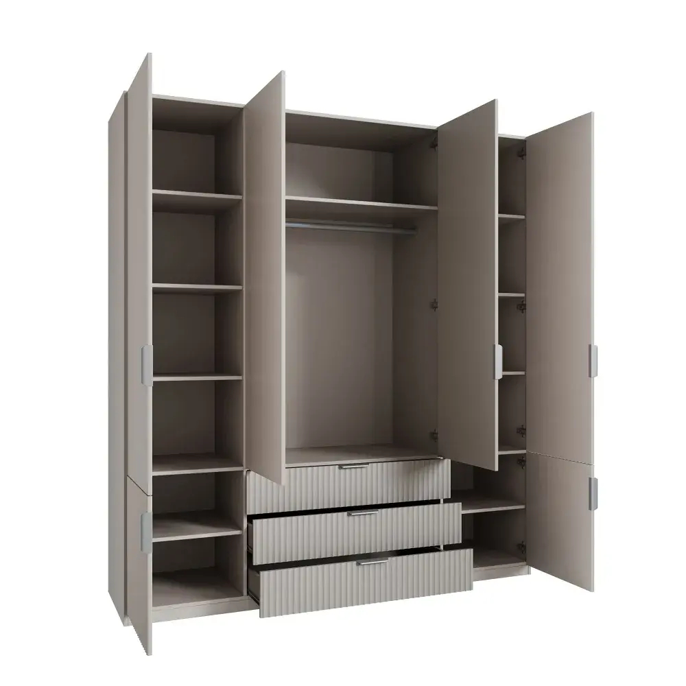 Шкаф распашной Валенсия- 4, серо-коричневый