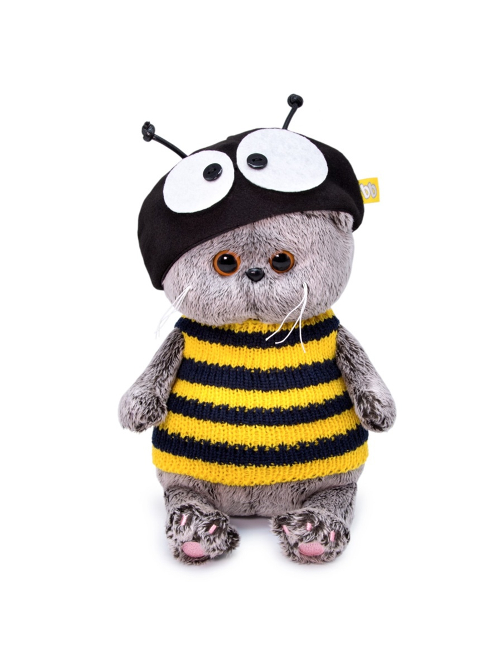 Мягкая игрушка Кот Басик BABY в костюме пчёлка 20 см BB-067