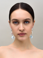 Серьги "Caramel shell pearl blue" Silver