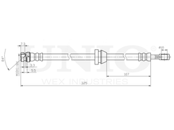 Шланг тормозной передний UNIO BRH-10018