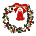 Брошь «Рождественское чудо - Новогодний венок», d-3см