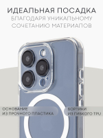 Чехол BROSCORP для Apple iPhone 15 Pro (арт.IP15PRO-TPU-PC-MAGSAFE-CLEAR )