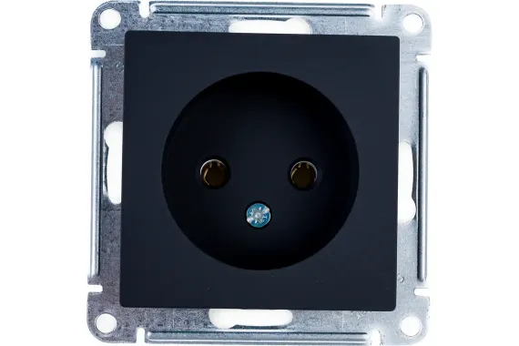 Розетка Systeme Electric ATLASDESIGN без заземления карбон 36381