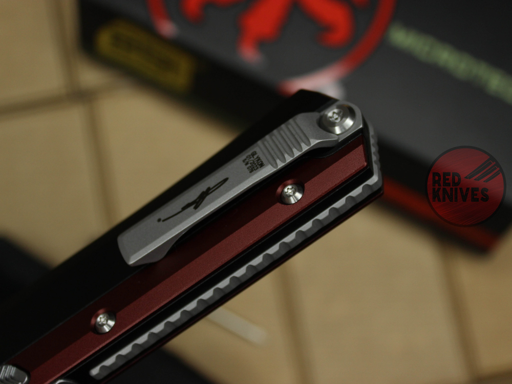 Нож Microtech 184-10 GLYKON Tanto T/E - красные вставки, клинок сатин танто