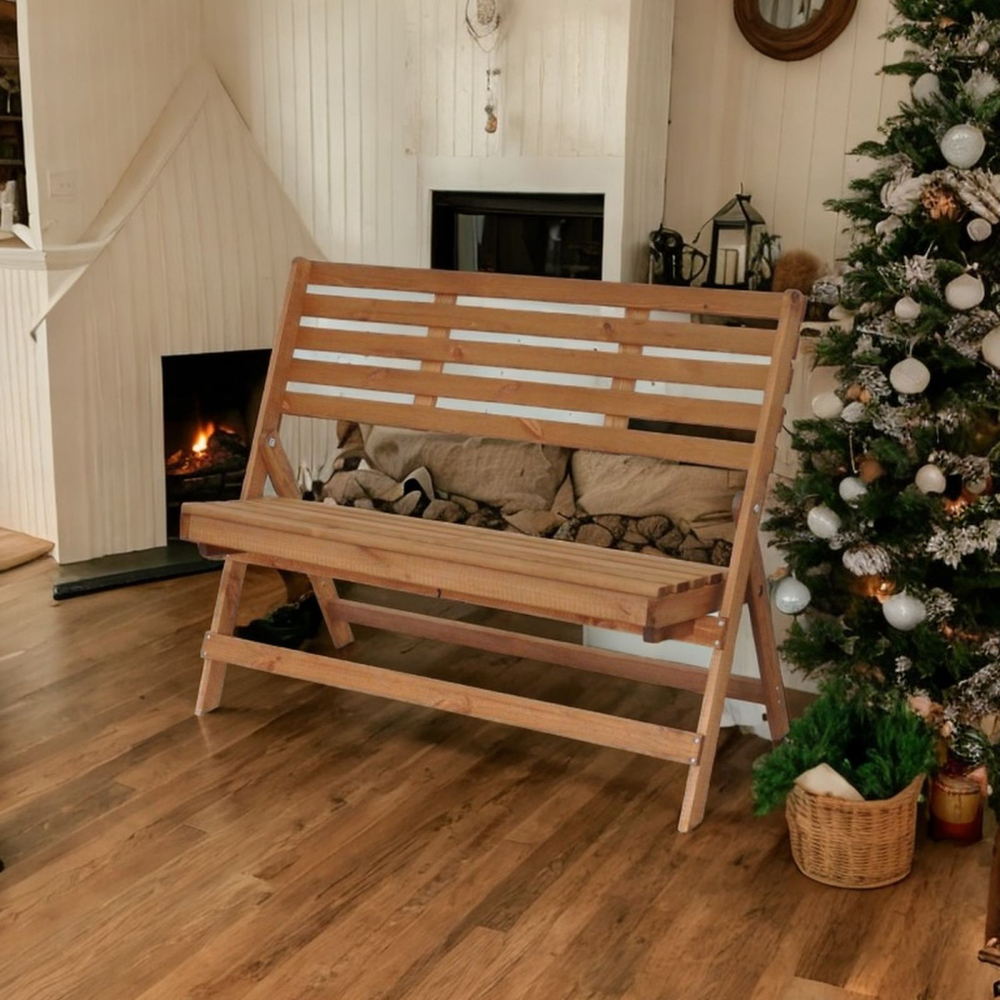 Складная скамья для дачи и дома Петра, деревянная из со спинкой