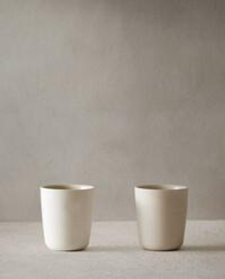 Zara Home чашка из фарфора, цвет бежевый, 9 см · 3265/402