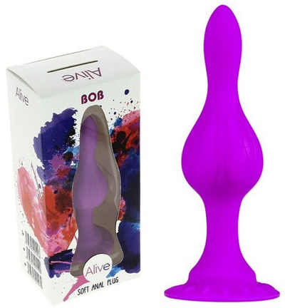 Анальная пробка Alive Bob на присоске (Цвет: фиолетовый)