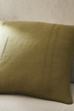ZARA HOME ЛЬНЯНОЙ ЧЕХОЛ ДЛЯ ДЕКОРАТИВНОЙ ПОДУШКИ, ЗЕЛЕНЫЙ