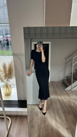 Платье PETRA с коротким рукавом, чёрный