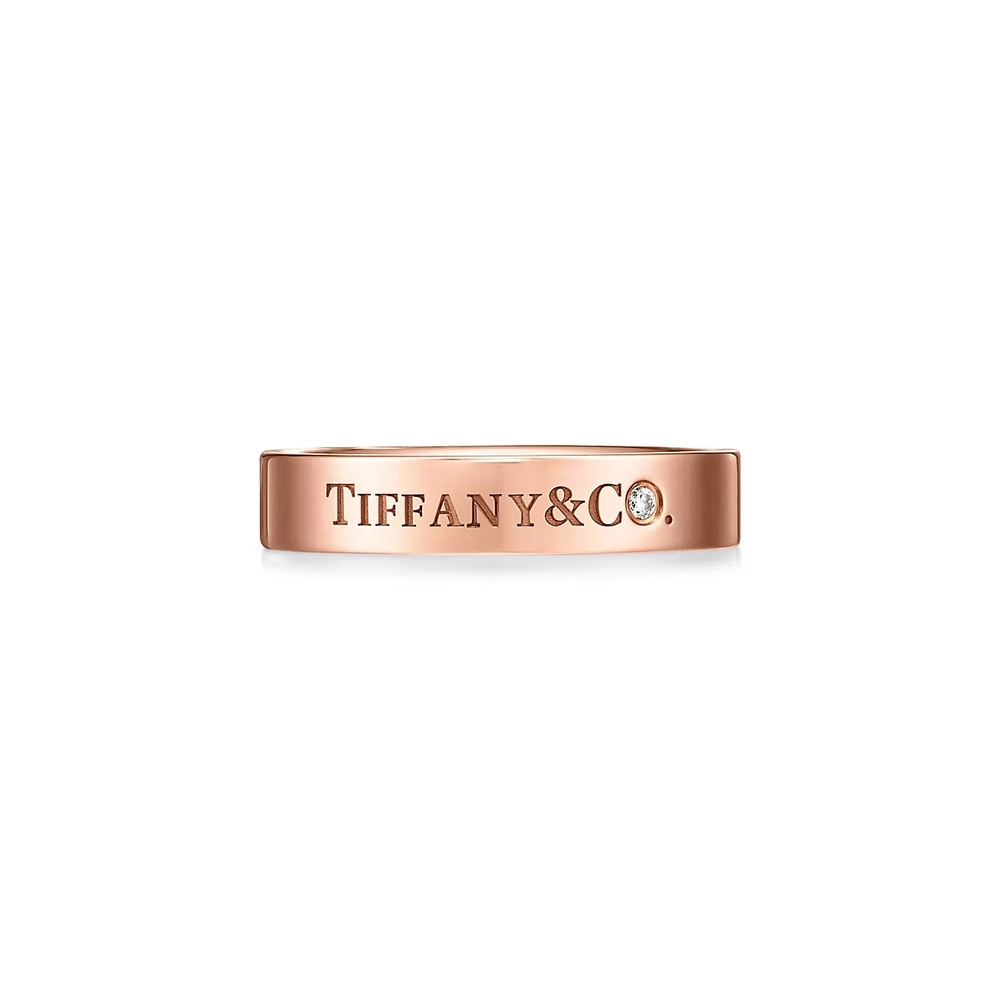 Кольцо из розового золота 18k и бриллиантом, Tiffany Band ring💠 ✨exclusive ✨В наличии