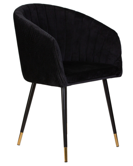 Стул обеденный DOBRIN MARY, черный велюр (1922-21)