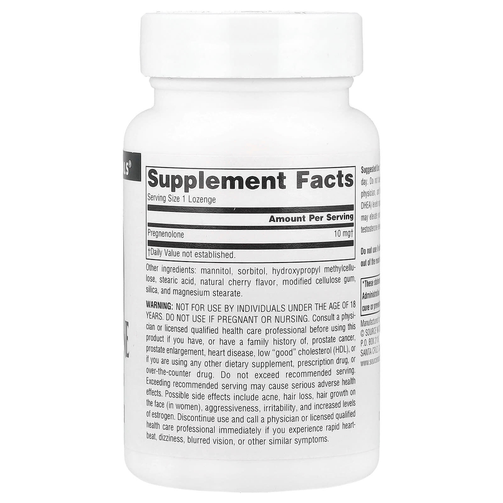 Source Naturals, Прегненолон, со вкусом вишни, 10 мг, 120 леденцов