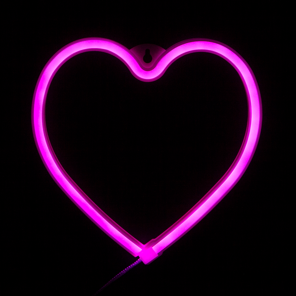 Световая фигура "Сердце" розовое 20х20 см