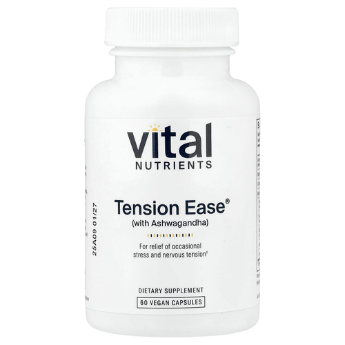Vital Nutrients, снятие напряжения с ашваганды, 60 веганских капсул