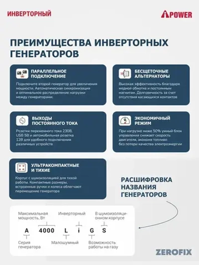 Генератор бензиновый инверторный A-iPower A3500LiS (3.5 кВт)