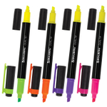 набор текстовыделителей двусторонних BRAUBERG DUAL TIP 4 шт. ассорти линия 1-4 мм (4 штуки в упаковке)