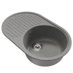 Мойка ML-GM16 КОМФОРТ овальная с крылом, темно-серая (309), 730*460*180мм