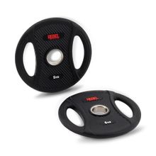 Диски олимпийские обрезиненные с двумя хватами 5 кг REBEL (пара)