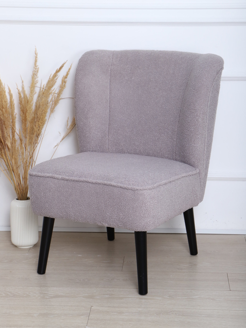 Кресло "Donatello" букле мех серый/венге. Для кухни, прихожей, салона красоты, офиса. 65х72х87 см