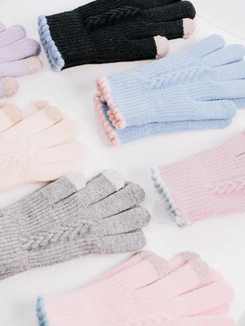 Перчатки теплые вязаные