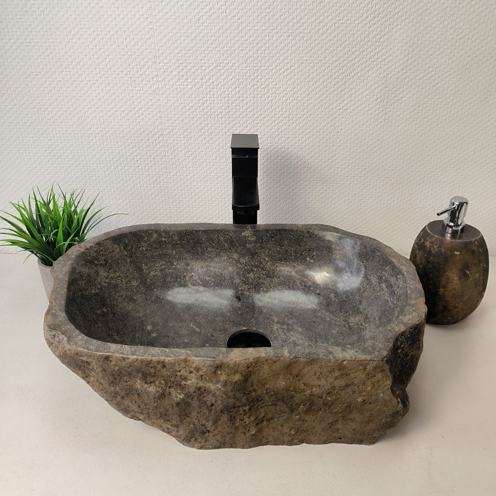 Раковина из речного камня RS-66075 53х34х15 из натурального камня