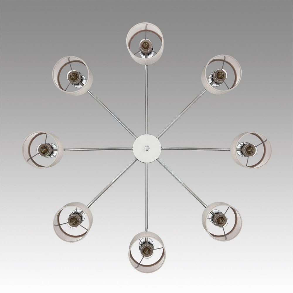 6585/8 MODERNI LN26 059 хром/бежевый, металл/текстиль, стекло Люстра подвесная E14 8*40W 220V ARNIKA