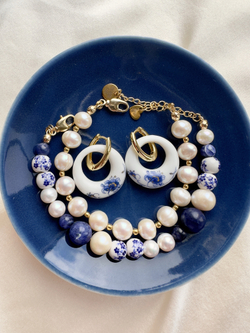 Серьги Гжель бублики